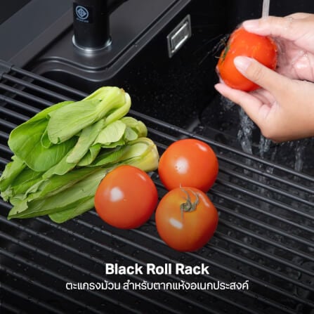 อ่างล้างจานหินแกรนิต 1 หลุม EVE PHILIP 800/520 BLACK ขนาด 80 ซม. สีดำ_2